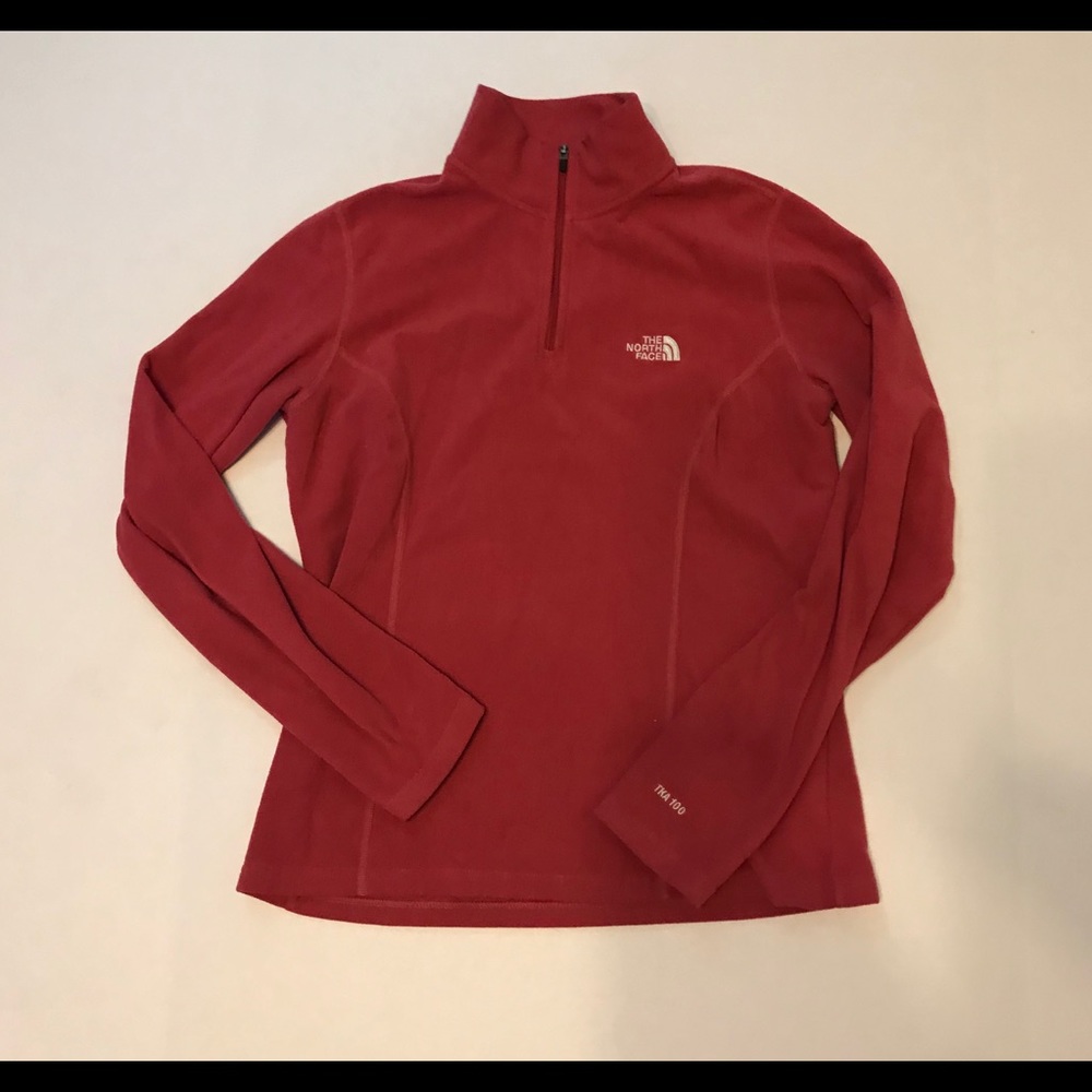 Hot pink north face pullover