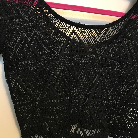 SOLD! CUTE Black Lace Swimsuit Coverup - Picture 2 of 3