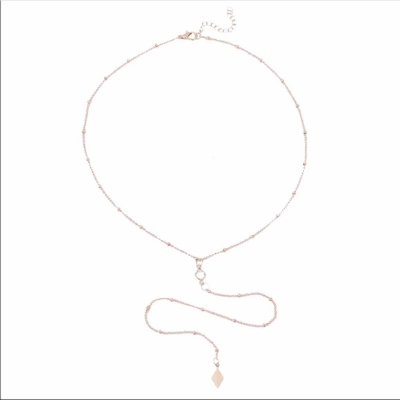 Long beaded chain necklace w/crystal and drop NWOT - Picture 4 of 4