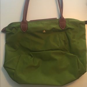 Small Longchamp tote in lime green