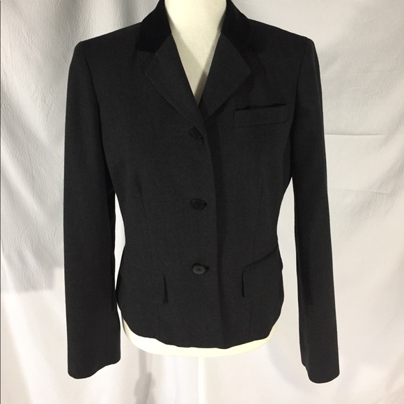 Liz Claiborne Jackets & Blazers - Liz Claiborne Gray Wool Blazer with Velvet Collar