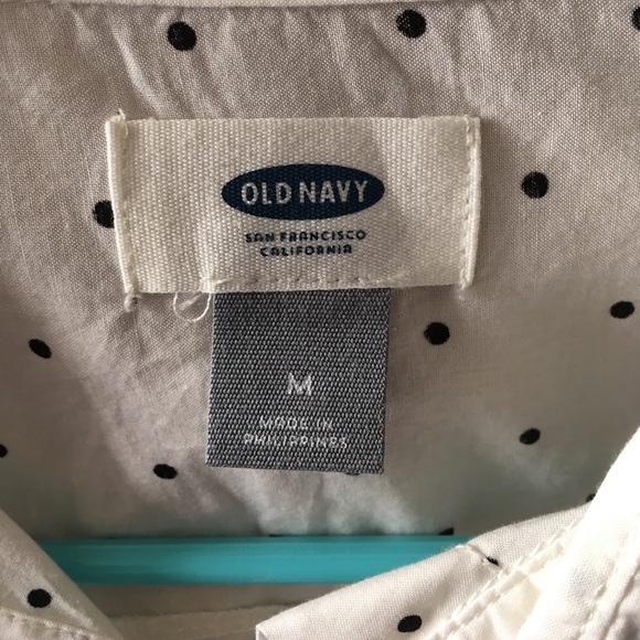 White and black button up blouse - Picture 2 of 2