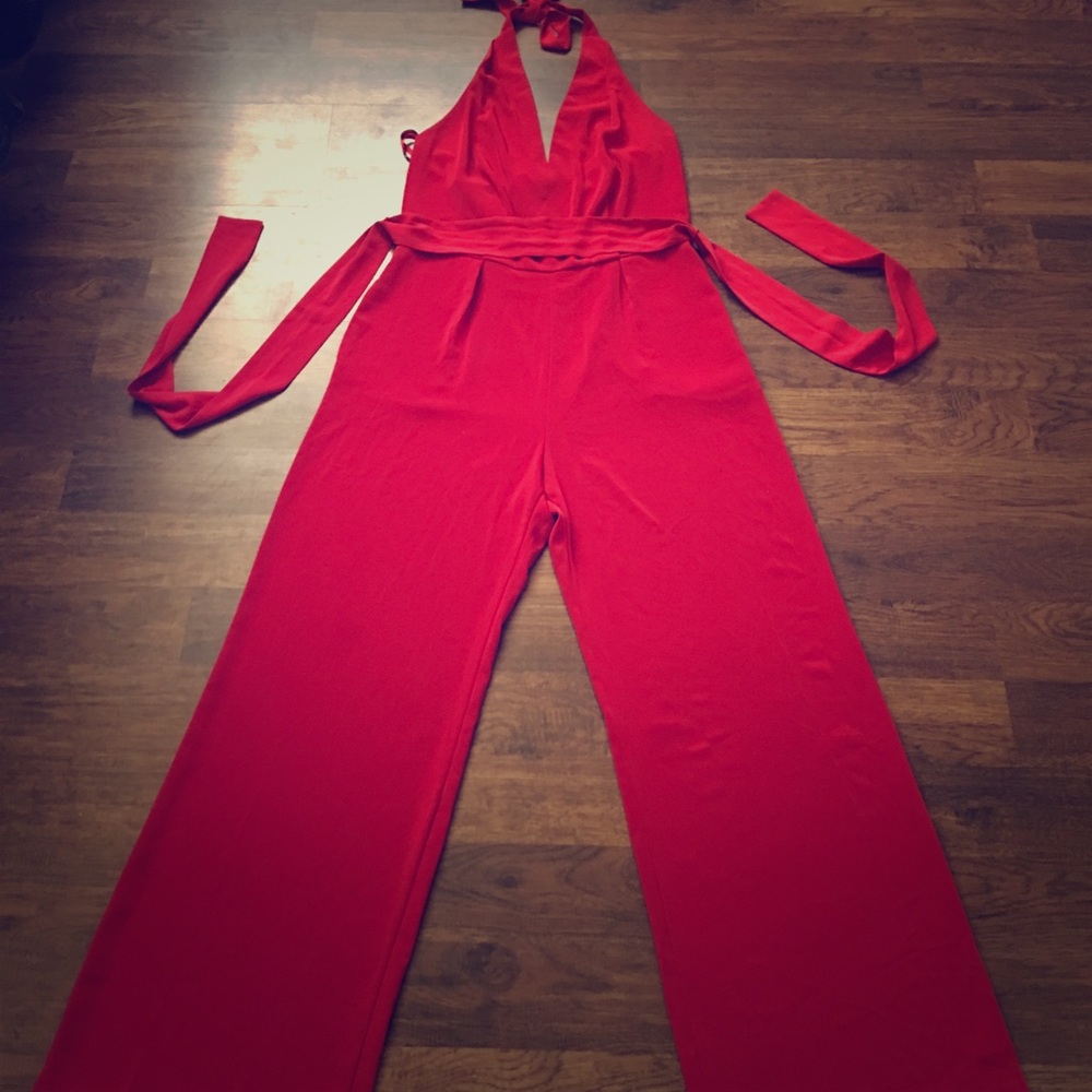 Bright red Worthington jumpsuit