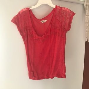 Red lace shirt