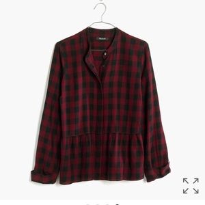 Madewell lakeside peplum flannel