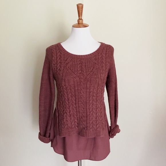 Anthropologie Sweaters - Moth • Cable Knit Sweater with built in flowy tank