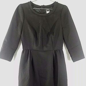 JCREW Womens Black Crepe Dress 3/4 Sleeve Size 2