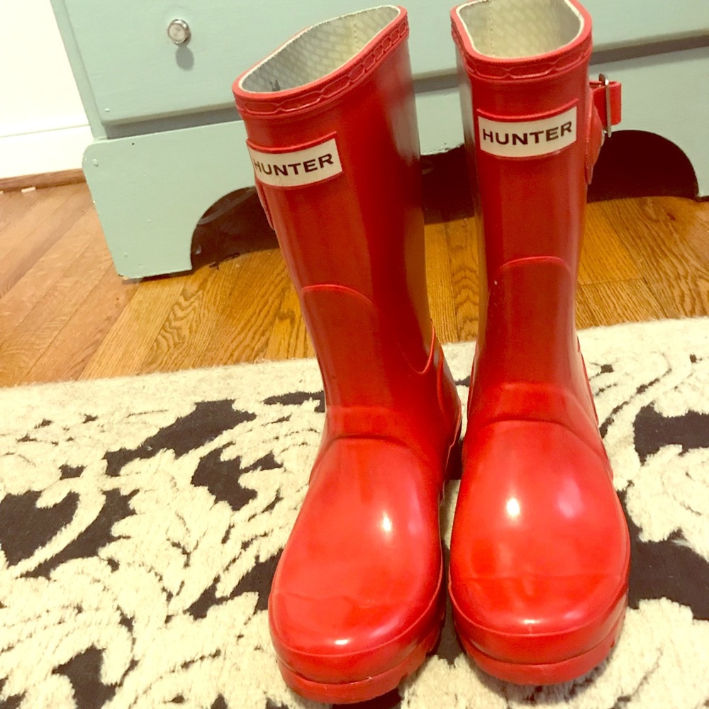 Hunter Boots - Red Gloss - short - Size 5