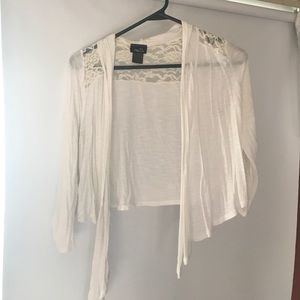 White crop top cardigan