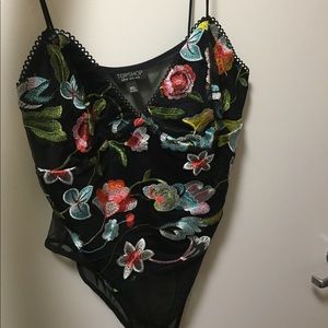 Embroidered bodysuit