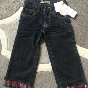 👖 NWT 2T Gymboree jeans with plaid detail on hems