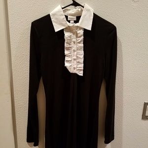 ISAAC MIZRAHI Wednesday Addams Dress White Collar