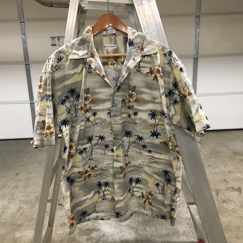 Pierre Cardian cotton aloha hawaiian shirt size XL