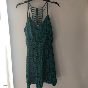 teal and black dress