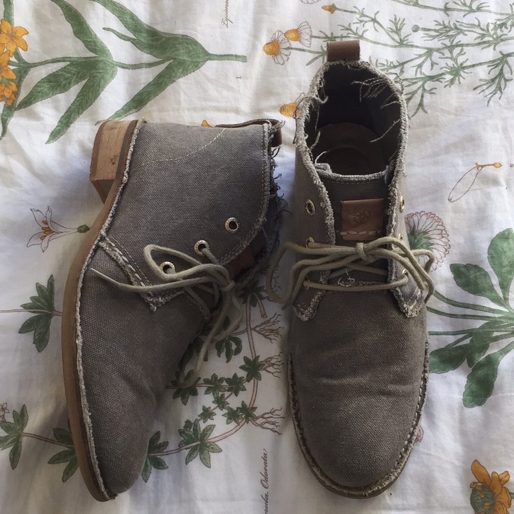 Burlap Ankle Boots
