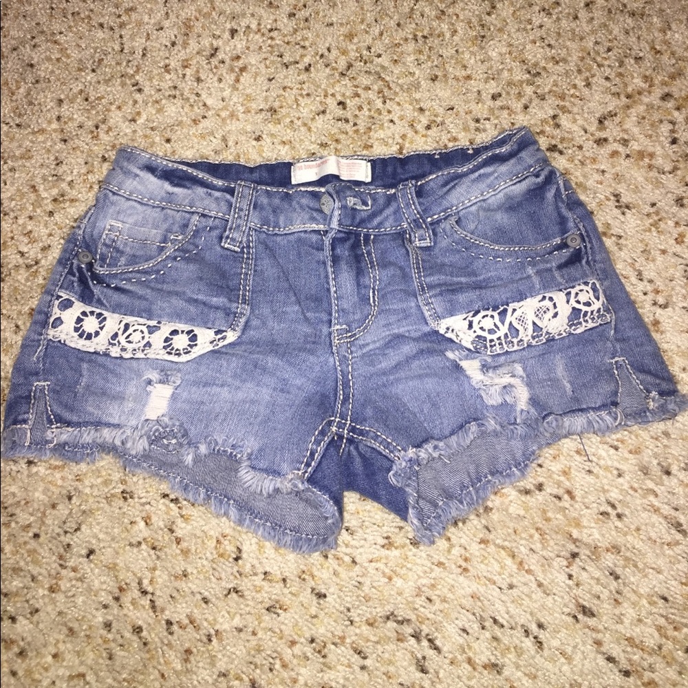 No Boundaries Denim Shorts with Lace