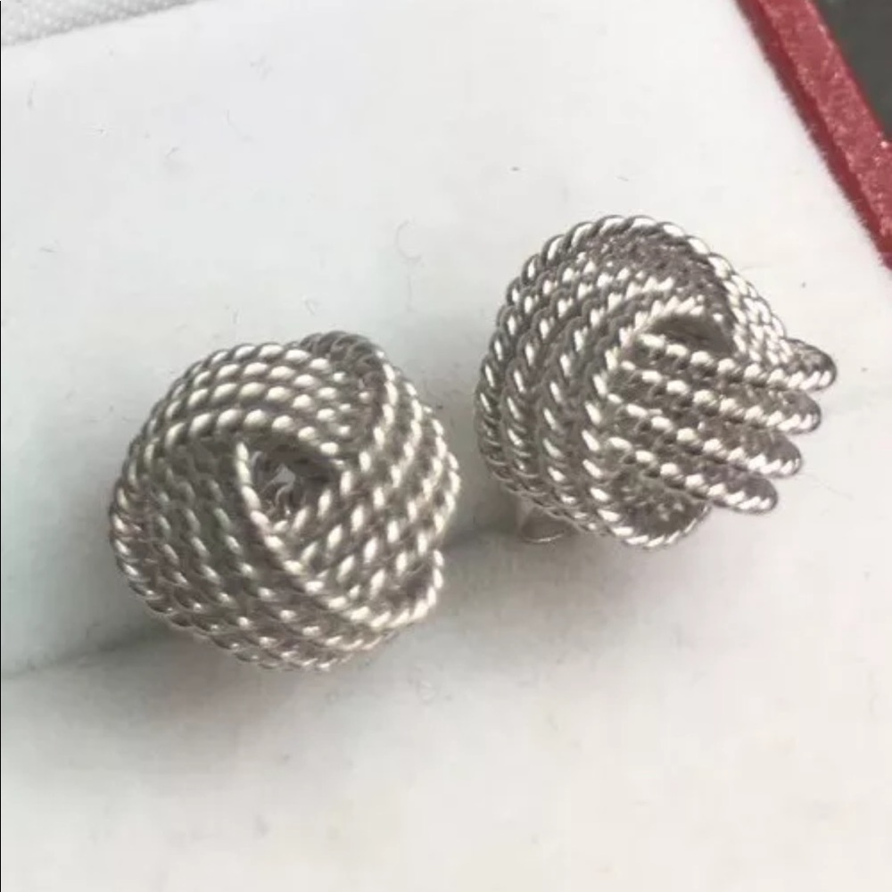 14k Solid Sterling Silver Earrings - image 2