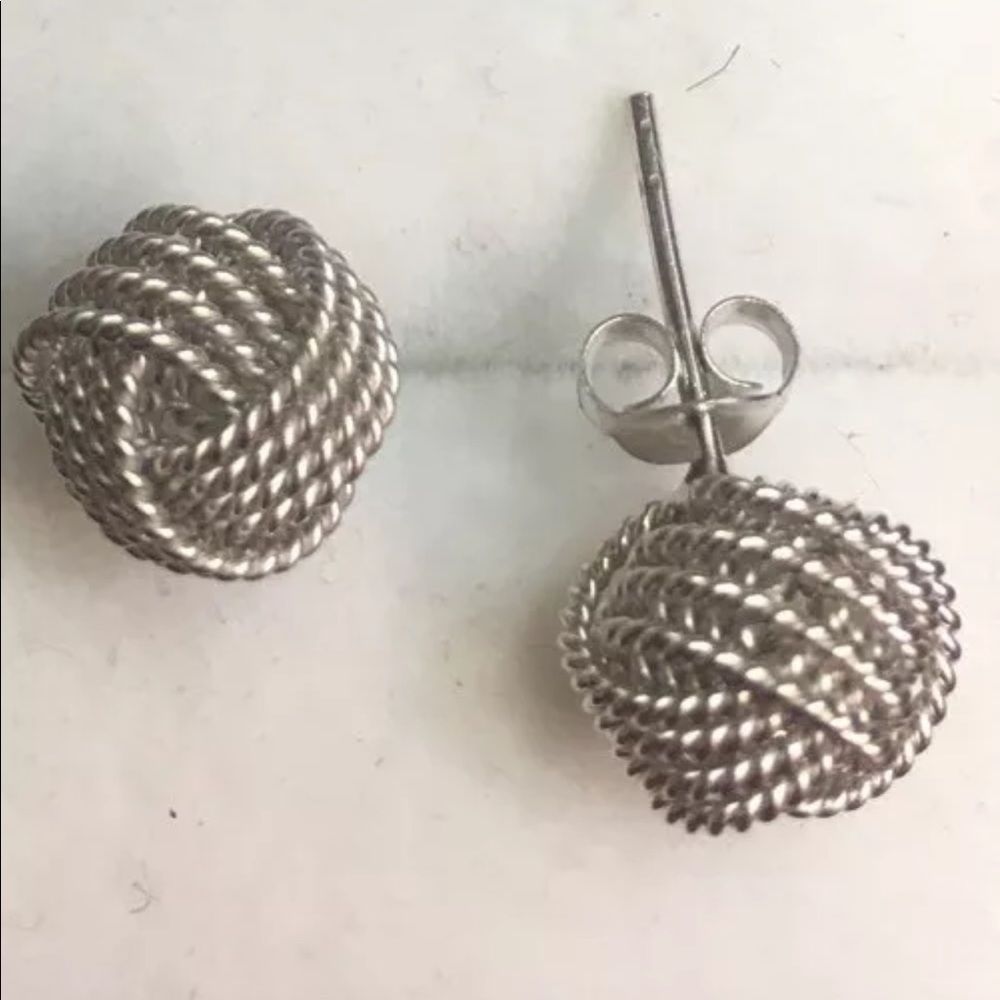 14k Solid Sterling Silver Earrings - image 4