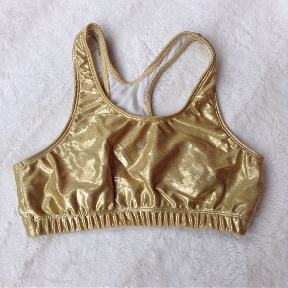 Pizzaz Other - Gold Glitter Sports Bra