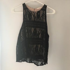 black lace tank top