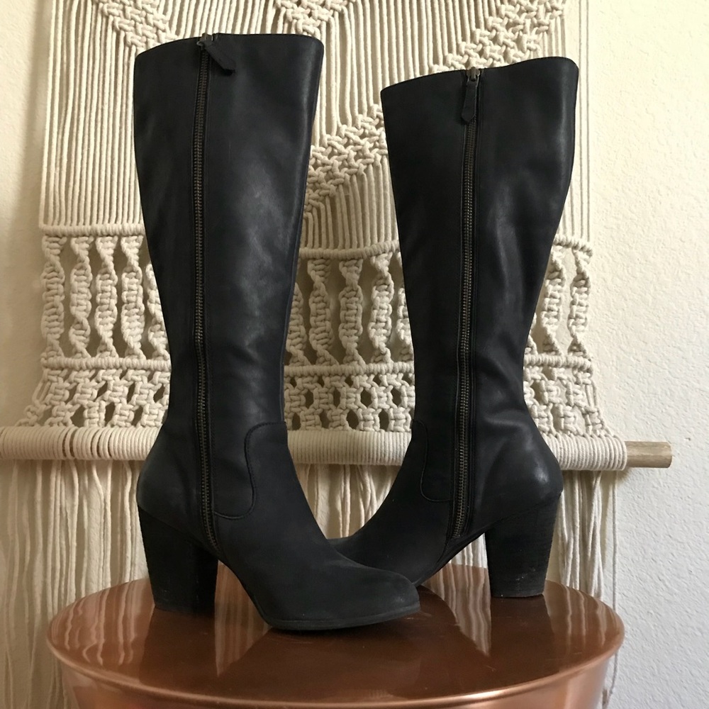 BP Knee High Black Leather Boots - Worn Once