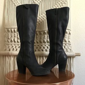 BP Knee High Black Leather Boots - Worn Once