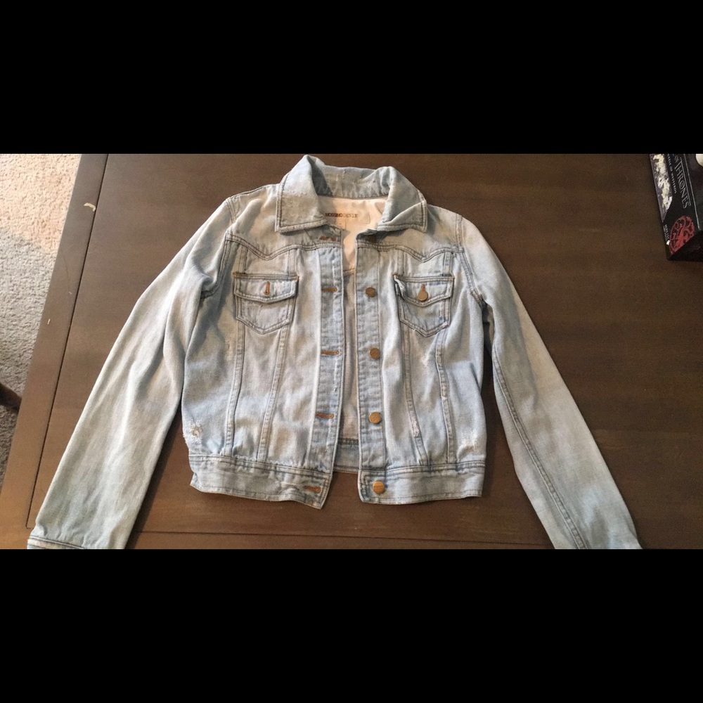 Light wash denim jean jacket: size M