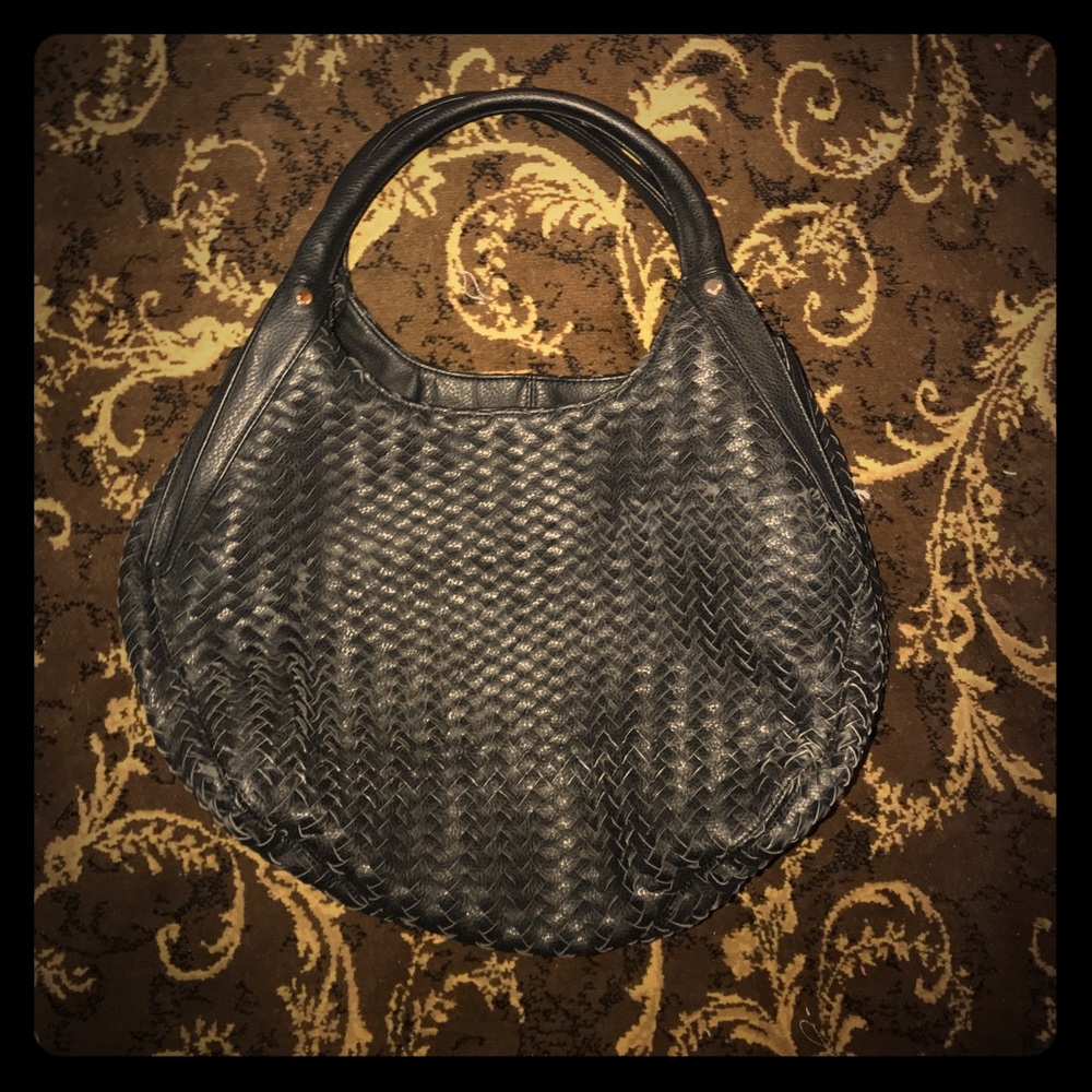 Bottega Style Basket Weave Leather Bag Gem