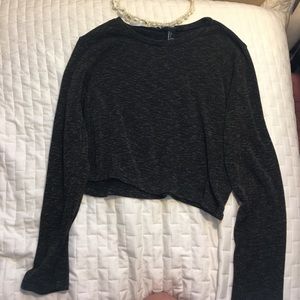 Olive green long sleeve crop top