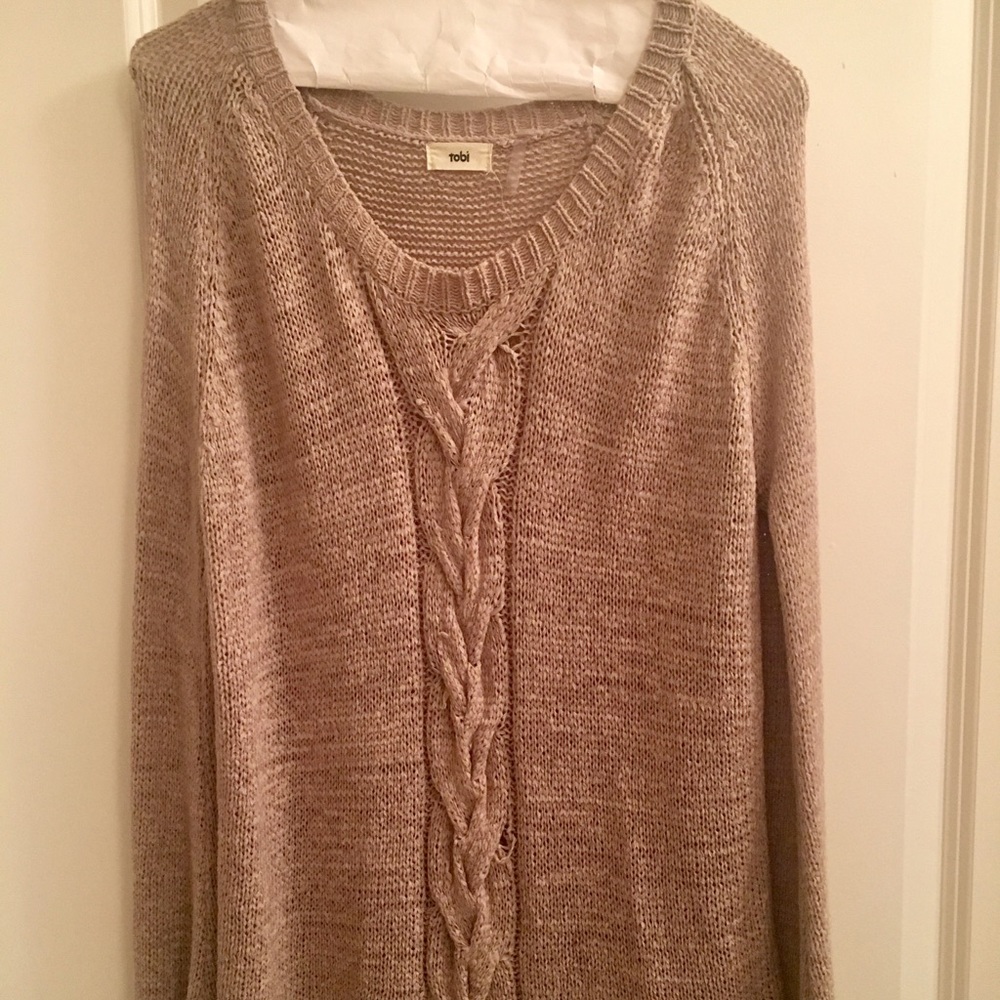 Gray Flare Sleeve Sweater