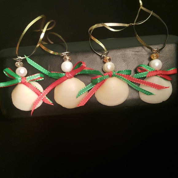Cute Christmas Ornaments/Earrings Seashell Angel - Picture 1 of 4