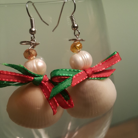 Cute Christmas Ornaments/Earrings Seashell Angel - Picture 4 of 4