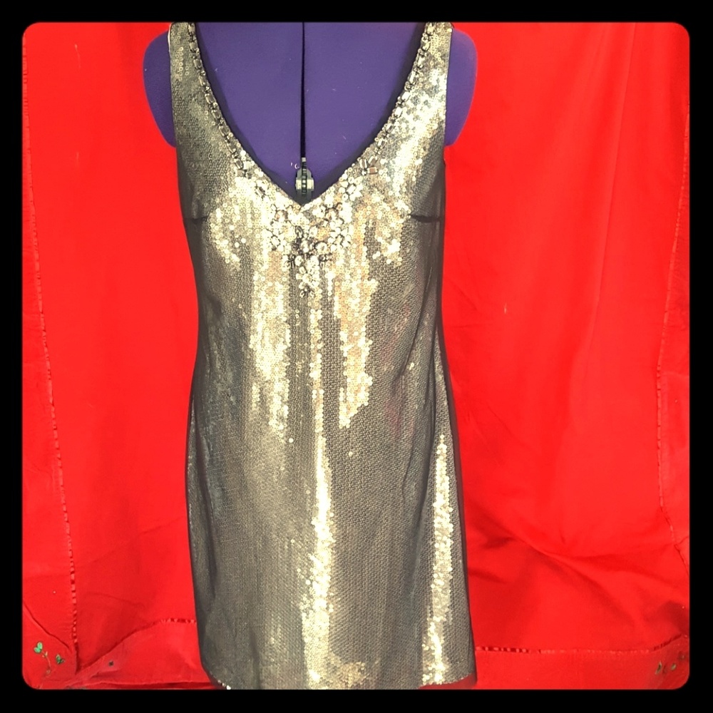 WHBM PARTY DRESS SEQUINS RHINESTONES