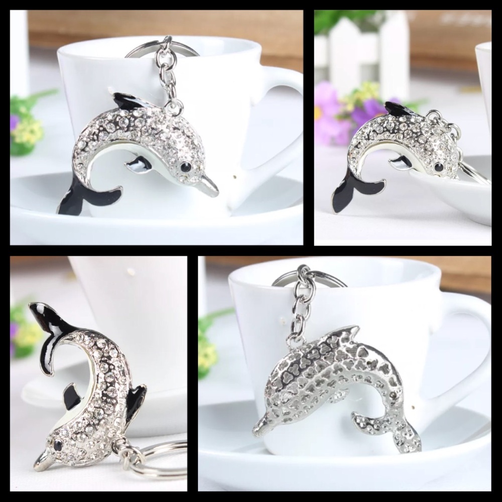 Dolphin Rhinestone Keychain