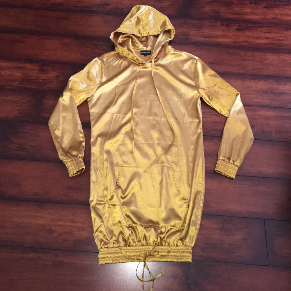 Satin hoodie dress