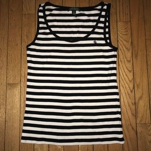 Black and white striped Ralph Lauren tank