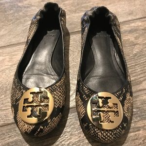 Tory Burch Reva Snakeskin Flats