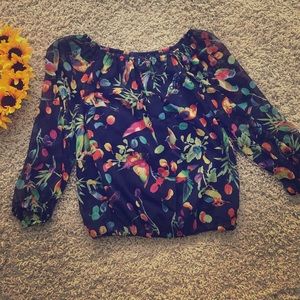 [DONATING SOON] Philosophy Tropical Bird Print Top