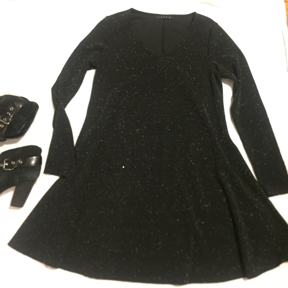 🎀NWOT Glitter Knit Vneck Trapeze Dress🎀