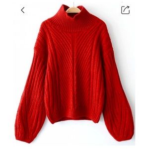 Holiday Lantern Sleeve Sweater ✨