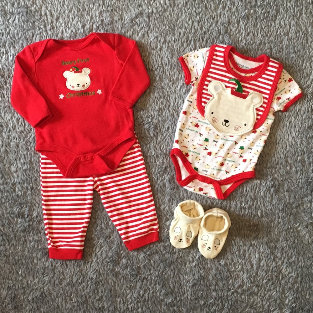 My “Beary” First Christmas 5 Piece Matching Set