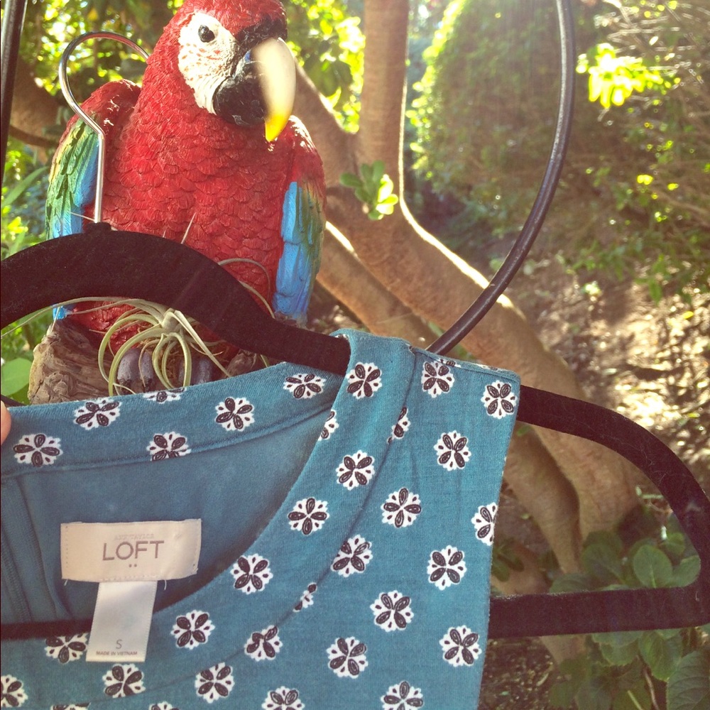 LOFT dress! A line/flowy/teal blue