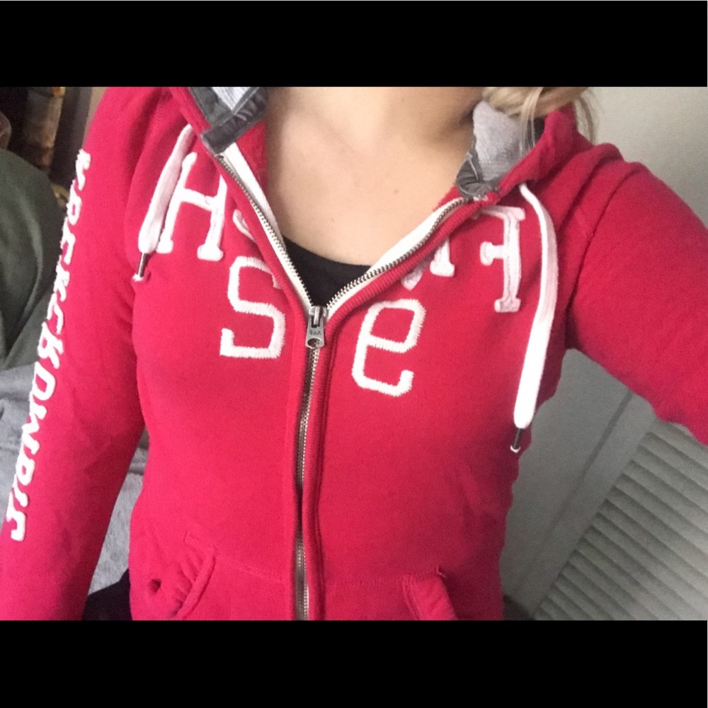 abercrombie & fitch pink zip up hoodie