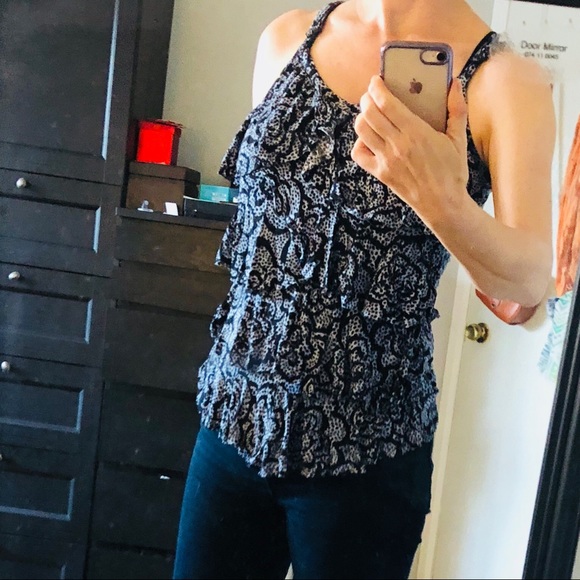 INC Blue Ruffled Tank Top - Picture 4 of 7