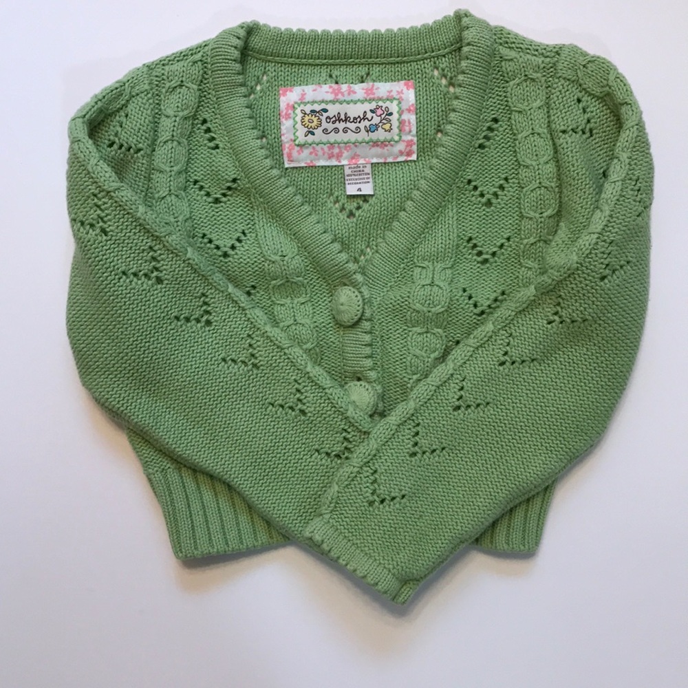 Oshkosh girls green sweater size 4