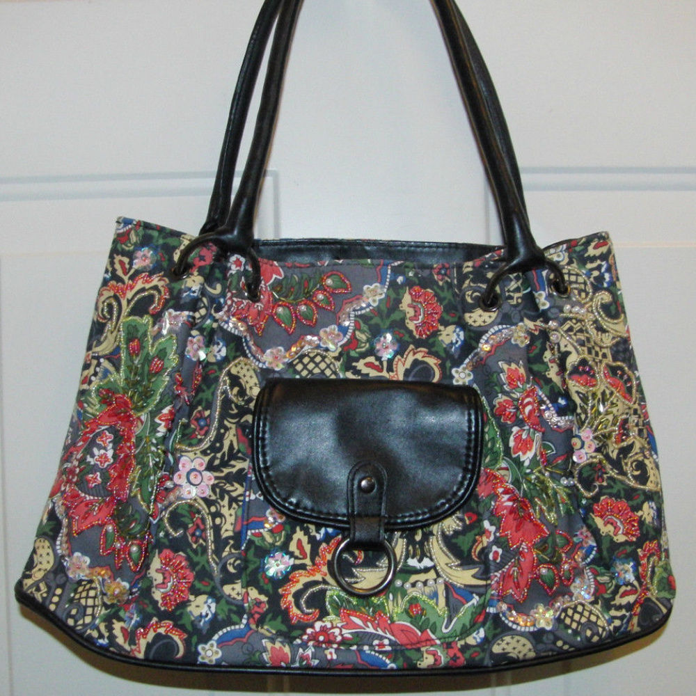 Naturalizer Fabric & Beaded Sequins Purse *EUC