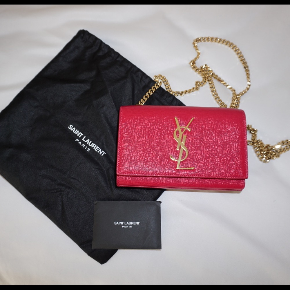 Saint Laurent pink monogram crossbody bag