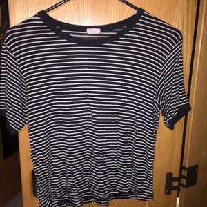 Brandy Melville black and white striped shirt