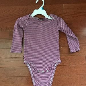raspberry stripe long sleeve bodysuit