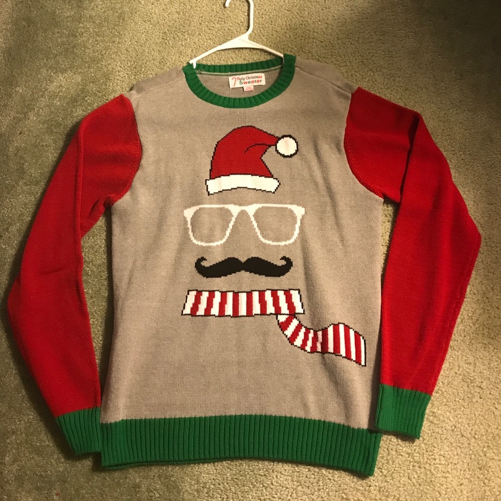 Ugly Christmas Sweater with face on it!